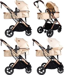 Ding Juna Kinderwagen 3 In 1 - Beige/Rose - Combi Kinderwagen Incl. Autostoel -Kinderwagens Kortingswinkel 1016x1200 1