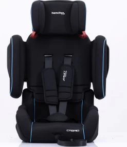 Hamilton By Yoop Cabrio Premium Opvouwbare Autostoel – Veilig, Comfortabel En Lichtgewicht Autozitje – Groep I, II, III Autostoeltje Voor 9 Maanden Tot 12 Jaar – Neon Blauw – ISOFIX Kliksysteem - 1e Opvouwbare Autostoel Ter Wereld - Zwart/Neon Blauw -Kinderwagens Kortingswinkel 1034x1200 1