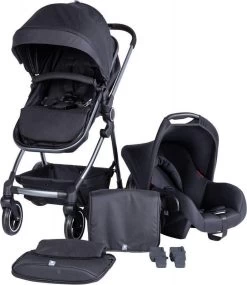 Puck Stroller 3 In 1 Max Zwart Met Frame Antra Incl Autostoel/Adapter/Mamabag -Kinderwagens Kortingswinkel 1039x1200 2