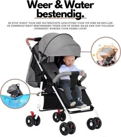 Child Supplies Buggy - Inklapbare Buggy - Baby Stroller - 3 In 1 - Kinderwagen - Grijs -Kinderwagens Kortingswinkel 1059x1200 4