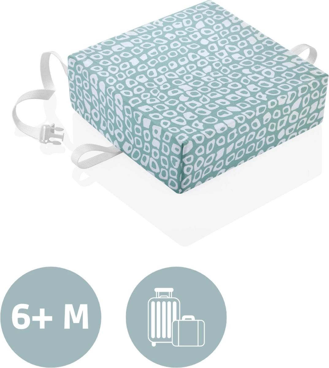 Stoelverhoger Babyjem Booster EasyClean Square Green 1 Stoelverhoger Babyjem Booster EasyClean Square Green