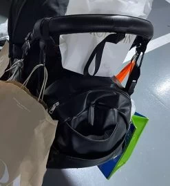 Kinderwagen Tassenhaak | Set Van 2 | Tas Hanger | Verstevigde Klittenband - 2 Stuks Zwart -Kinderwagens Kortingswinkel 1103x1200