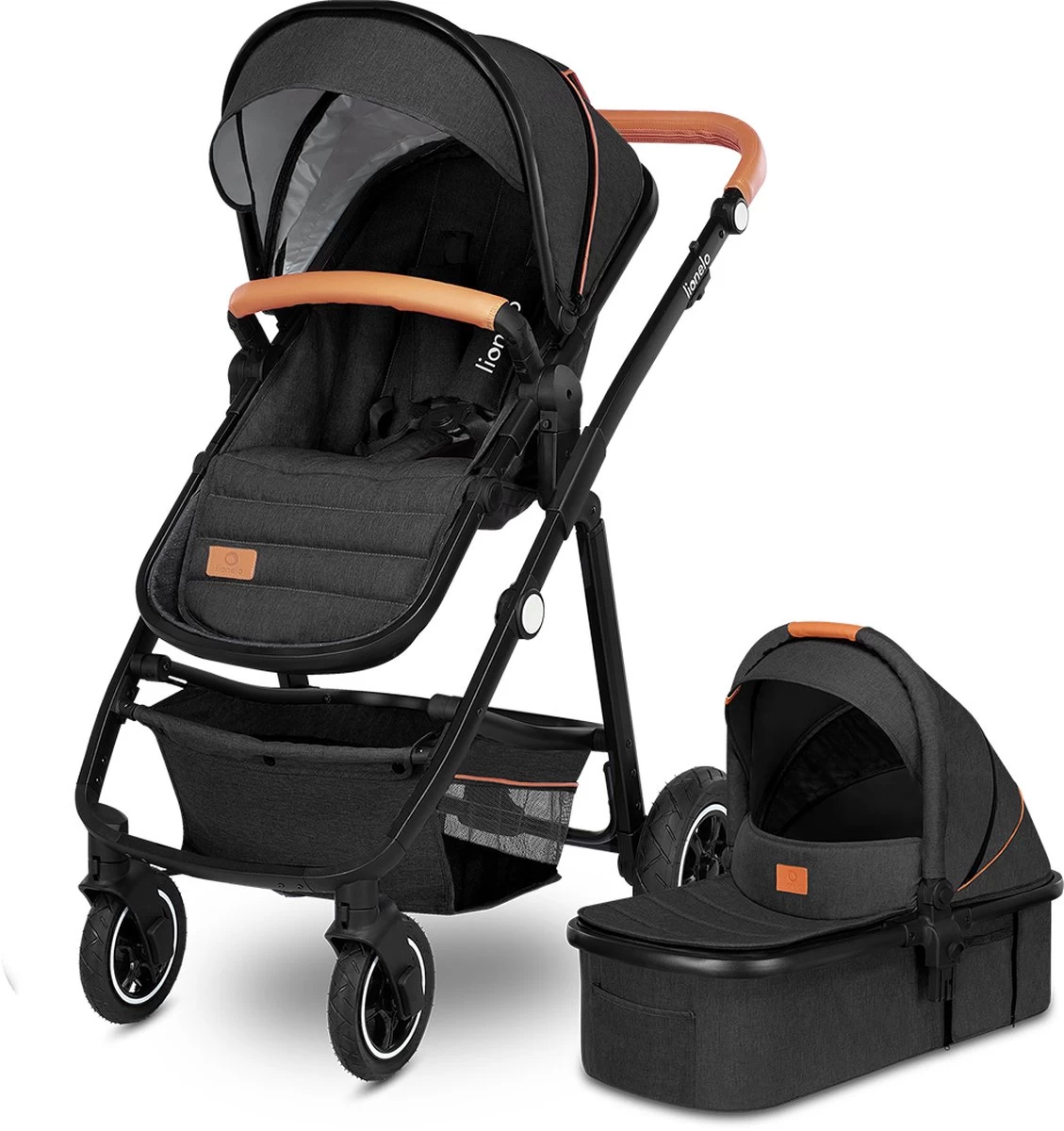 Lionelo Amber 3in1 - Kinderwagen - XXL SET - Incl. Autostoel - 0-22kg 2 Lionelo Amber 3in1 - Kinderwagen - XXL SET - Incl. Autostoel - 0-22kg - Afbeelding 2