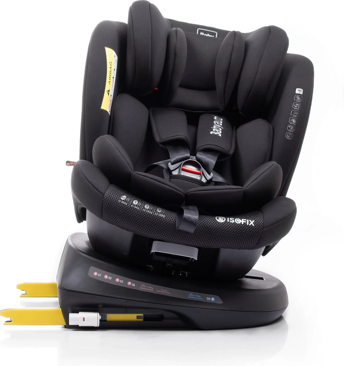 Autostoel Babyauto Rodia 360° Met Isofix - Groep 0+/1/2/3 Zwart (0-36kg) 4 Autostoel Babyauto Rodia 360° Met Isofix - Groep 0+/1/2/3 Zwart (0-36kg) - Afbeelding 4
