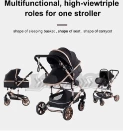 Merkloos Luxe Multi-functionele 3 In 1 Wandelwagen - Babywagen - Kwalitatieve Buggy - Opklapbare Kinderwagen - Licht En Flexibel -Kinderwagens Kortingswinkel 1130x1200 1