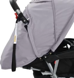 VidaXL Kinderwagen Dubbel Staal Grijs En Zwart -Kinderwagens Kortingswinkel 1137x1200