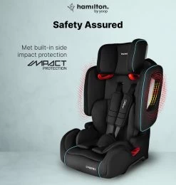 Hamilton By Yoop Cabrio Premium Opvouwbare Autostoel – Veilig, Comfortabel En Lichtgewicht Autozitje – Groep I, II, III Autostoeltje Voor 9 Maanden Tot 12 Jaar – Neon Blauw – ISOFIX Kliksysteem - 1e Opvouwbare Autostoel Ter Wereld - Zwart/Neon Blauw -Kinderwagens Kortingswinkel 1139x1200 2