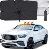 TDR - Zonnescherm / Autoparaplu - Binnenkant Voorruit Auto - Opvouwbaar - Hitte En UV Bescherming - 122 X 65 Cm