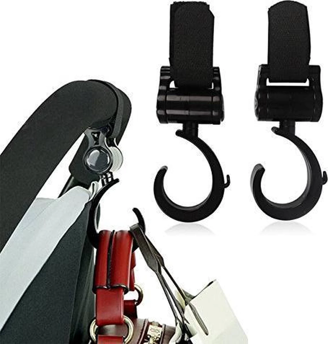 Kinderwagen Tassenhaakjes - Buggy Haakjes - Babywagen - Haakjes Voor Tassen - Set Van 2 - Rheme 1 Kinderwagen Tassenhaakjes - Buggy Haakjes - Babywagen - Haakjes Voor Tassen - Set Van 2 - Rheme