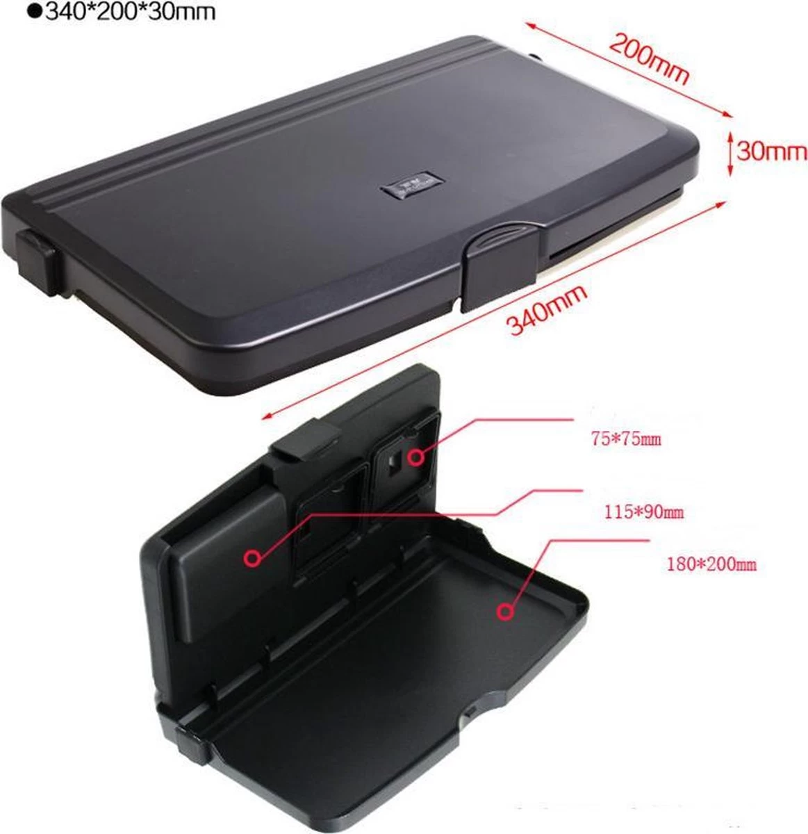 TDR- Universele Auto Eettafel Voor De Achterbank, Veelzijdig Inklapbaar, Met Beker- En Flessenhouder, Organizer Voor Mobiele Telefoon Voor In De Auto - Zwart 2 TDR- Universele Auto Eettafel Voor De Achterbank, Veelzijdig Inklapbaar, Met Beker- En Flessenhouder, Organizer Voor Mobiele Telefoon Voor In De Auto - Zwart - Afbeelding 2