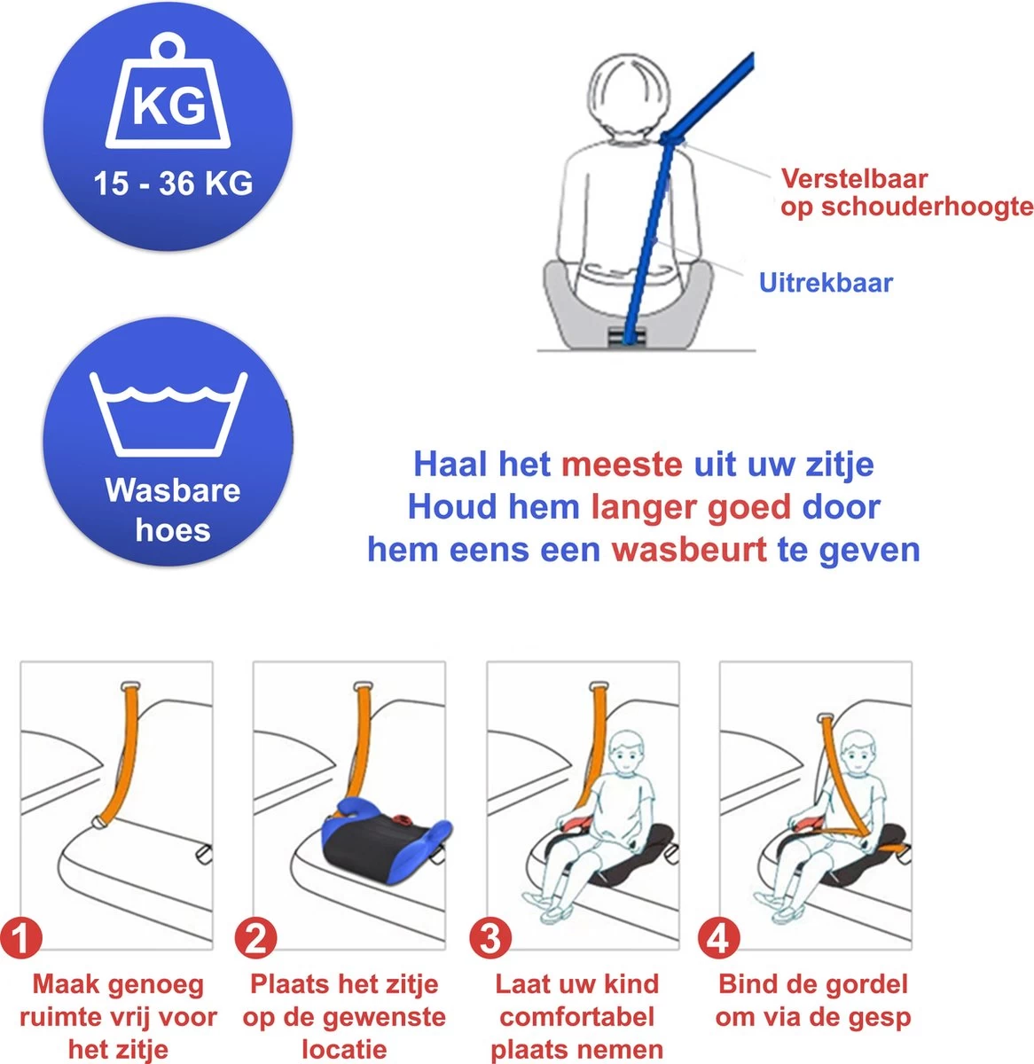 YourGoods Zitverhoger Auto - Stoelverhoger - Wasbare Hoes - Zwart 5 YourGoods Zitverhoger Auto - Stoelverhoger - Wasbare Hoes - Zwart - Afbeelding 5