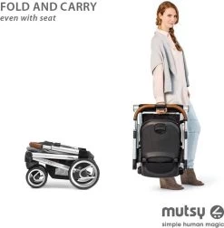 MUTSY - IGO - Kinderwagen - Onderstel: Heritage Green Blue I2 - Reiswieg: IGO Midnight -Kinderwagens Kortingswinkel 1175x1200