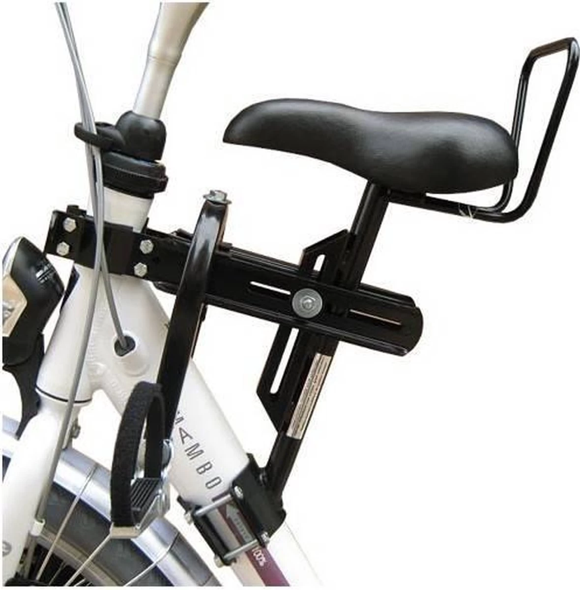 Zadel Op Stang Model 4 Kinderzitje Voor Damesfiets Met Enkele Oversized Onderbuis - Nooit Meer Zwaar Sturen 1 Zadel Op Stang Model 4 Kinderzitje Voor Damesfiets Met Enkele Oversized Onderbuis - Nooit Meer Zwaar Sturen