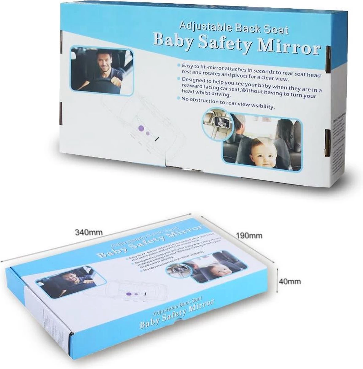 Merkloos Achterbank Spiegel Voor Baby & Kind - Auto Accessoires - Shatterproof - Zwarte A3 Verstelbare Monitor 7 Merkloos Achterbank Spiegel Voor Baby & Kind - Auto Accessoires - Shatterproof - Zwarte A3 Verstelbare Monitor - Afbeelding 7