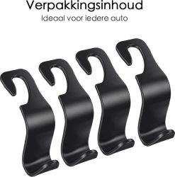 Merkloos Auto Kapstok - Opberghaak - Tashouder - Zwart - 4 Stuks -Kinderwagens Kortingswinkel 1185x1200 3