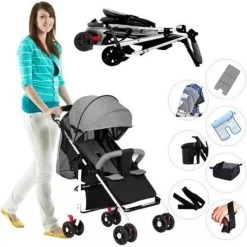 Child Supplies Buggy - Inklapbare Buggy - Baby Stroller - 3 In 1 - Kinderwagen - Grijs -Kinderwagens Kortingswinkel 1198x1200 9