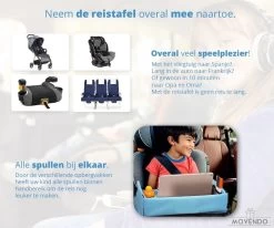 ‘’MOVENDO’’ Reistafel Voor Auto Kinderen – Autotafel – Speeltafel Auto – Travel Tray – Tekentafel – Opvouwbaar Met Tablethouder - Blauw -Kinderwagens Kortingswinkel 1200x1000 14