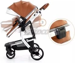 Merkloos BrightWise Luxe Kinderwagen 3 In 1 Voldoet Aan Alle Europese Veiligheidscertificaten - Wandelwagen - Kinderwagen 3-in-1 Incl Autostoel - Kinderwagen Maxi Cosi – Buggy 3 In 1 - Newborn - Leer - Grijs -Kinderwagens Kortingswinkel 1200x1009 3