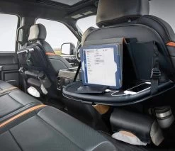 RAMBUX® - Autostoel Organizer Met Tray - Organizer Auto Stoelhoes Met Uitklapbare Tafel - Duurzaam Mat Zwart PU Leer Kunstleer - Tablethouder - Telefoonhouder - Fleshouder -Kinderwagens Kortingswinkel 1200x1036 2