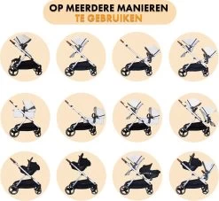 Deryan Evy Kinderwagen - Duo Kinderwagen - Uitbreidbaar - Inclusief Reiswieg - Creme -Kinderwagens Kortingswinkel 1200x1105 6