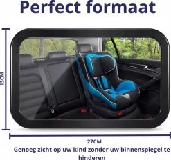 Nelbar Autospiegel Baby Verstelbaar – Achteruitkijkspiegel – Drempelproef – Baby Spiegel Auto Achterbank – Achteruitkijk Spiegel – 360 Graden Verstelbaar – XL Formaat -Kinderwagens Kortingswinkel 1200x1125 3