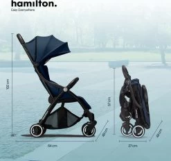 Hamilton By Yoop One Prime X1 Buggy - Premium Stroller Met One Hand Folding Technologie - Blauw - Lichte, Verstelbare En Wendbare Kinderwagen Met Vele Gemakken -Kinderwagens Kortingswinkel 1200x1126 4