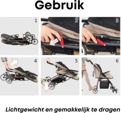 Merkloos Homezie Hondenbuggy | Huisdieren Tot 15 Kg | 4-wieler | Hondenbuggy Inklapbare | Katten Buggy | Buggy | Huisdieren Buggy -Kinderwagens Kortingswinkel 1200x1127 6