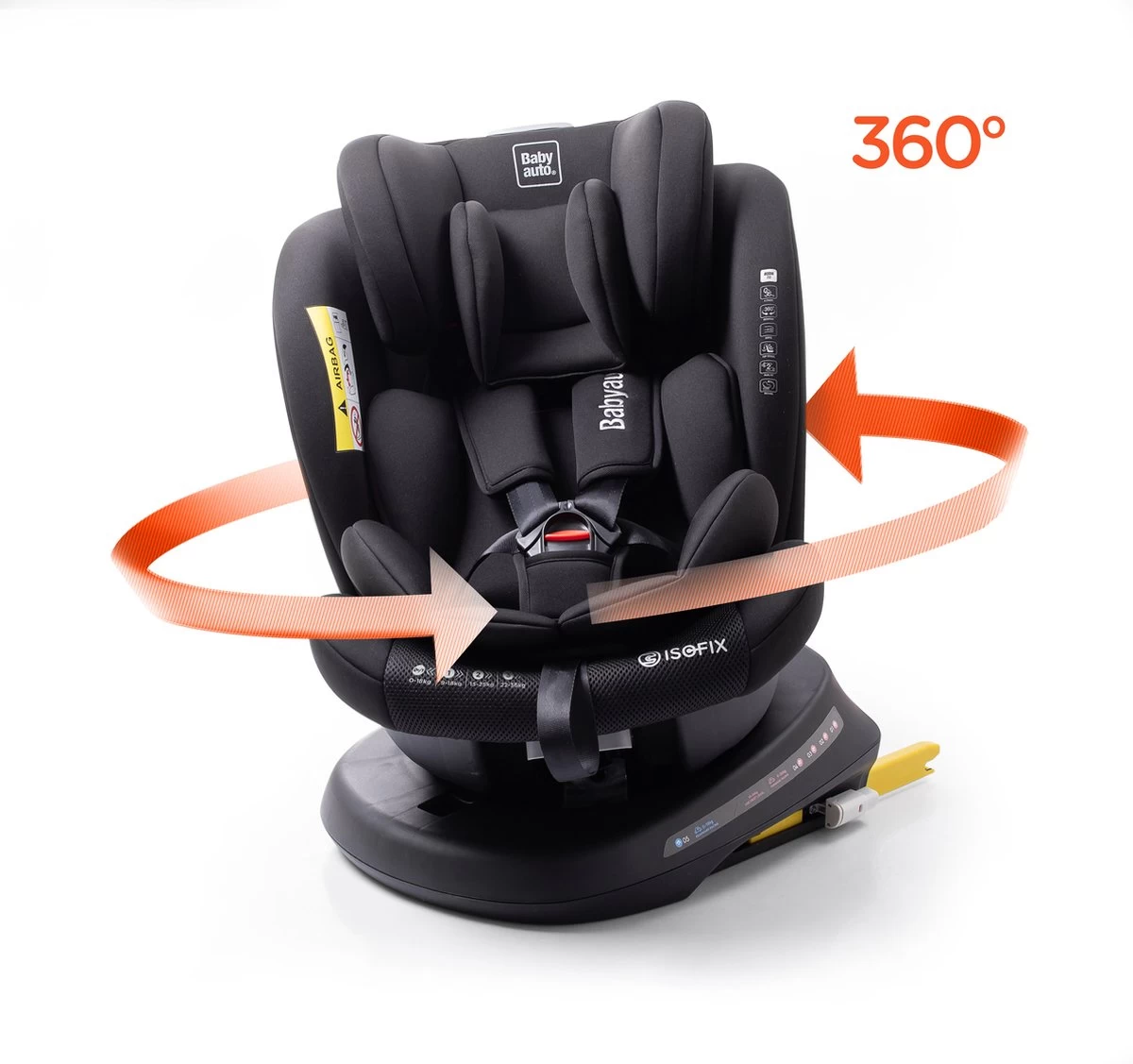 Autostoel Babyauto Rodia 360° Met Isofix - Groep 0+/1/2/3 Zwart (0-36kg) 1 Autostoel Babyauto Rodia 360° Met Isofix - Groep 0+/1/2/3 Zwart (0-36kg)