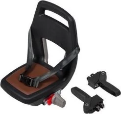 Qibbel 6+ Junior Fietsstoeltje Achter - Zwart Met Bruin Kussentje -Kinderwagens Kortingswinkel 1200x1128 1