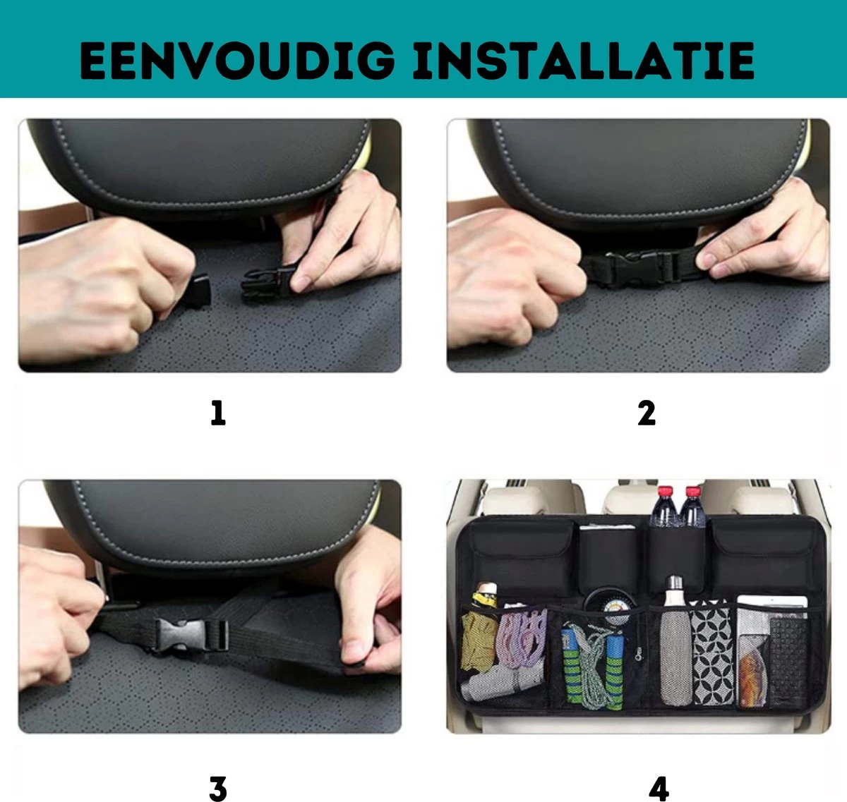 W&Z® Auto Organizer - Autostoel Organizer - Kofferbak Organizer - Zwart 8 W&Z® Auto Organizer - Autostoel Organizer - Kofferbak Organizer - Zwart - Afbeelding 8