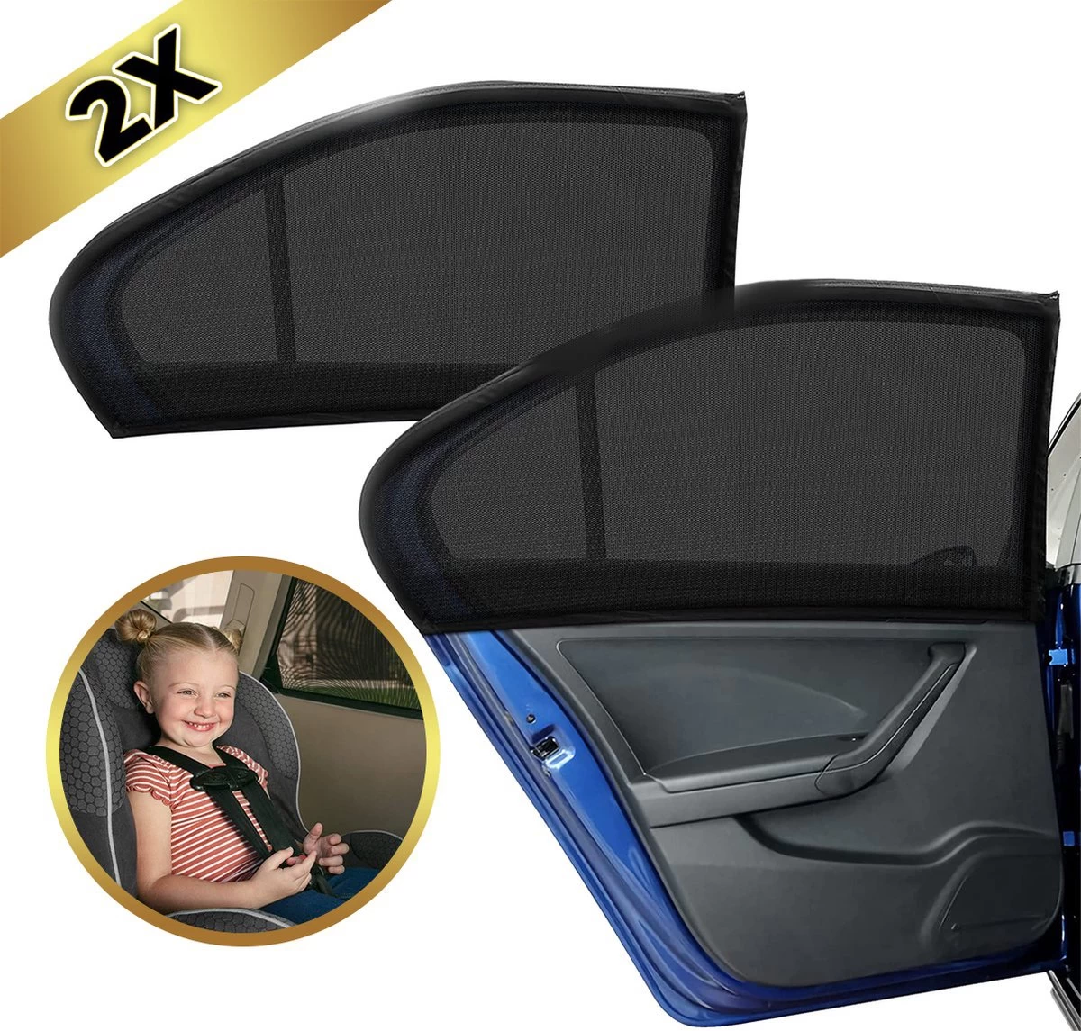 MostEssential Premium Zonnescherm Auto Baby – Zonnescherm Auto Zijruit - Zonwering Auto Voor Baby En Kind – UV Protectie - Zonder Zuignappen - Inclusief Luxe Opbergtas 1 MostEssential Premium Zonnescherm Auto Baby – Zonnescherm Auto Zijruit - Zonwering Auto Voor Baby En Kind – UV Protectie - Zonder Zuignappen - Inclusief Luxe Opbergtas