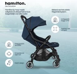 Hamilton By Yoop One Prime X1 Buggy - Premium Stroller Met One Hand Folding Technologie - Blauw - Lichte, Verstelbare En Wendbare Kinderwagen Met Vele Gemakken -Kinderwagens Kortingswinkel 1200x1153 3