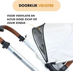 Deryan Evy Kinderwagen - Duo Kinderwagen - Uitbreidbaar - Inclusief Reiswieg - Creme -Kinderwagens Kortingswinkel 1200x1164