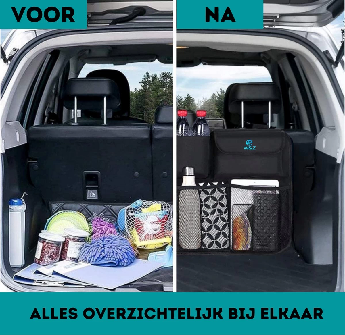 W&Z® Auto Organizer - Autostoel Organizer - Kofferbak Organizer - Zwart 6 W&Z® Auto Organizer - Autostoel Organizer - Kofferbak Organizer - Zwart - Afbeelding 6