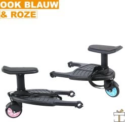 Merkloos Happyment® Universeel Meerijdplankje - Met Zitting - Voor Kinderwagen - Buggyboard - Zwart -Kinderwagens Kortingswinkel 1200x1167 1