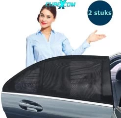 CUBEXCOM® Auto Zonnescherm, Autoraamschaduwen Voor Baby, Kinderen, Volwassenen En Huisdieren, 2 STUKS, Autoruit Zonwering, Universele Zonnescherm Zonnewering, Auto Klamboe Gordijn, UV Zonbescherming Protectie, Anti-Verblinding