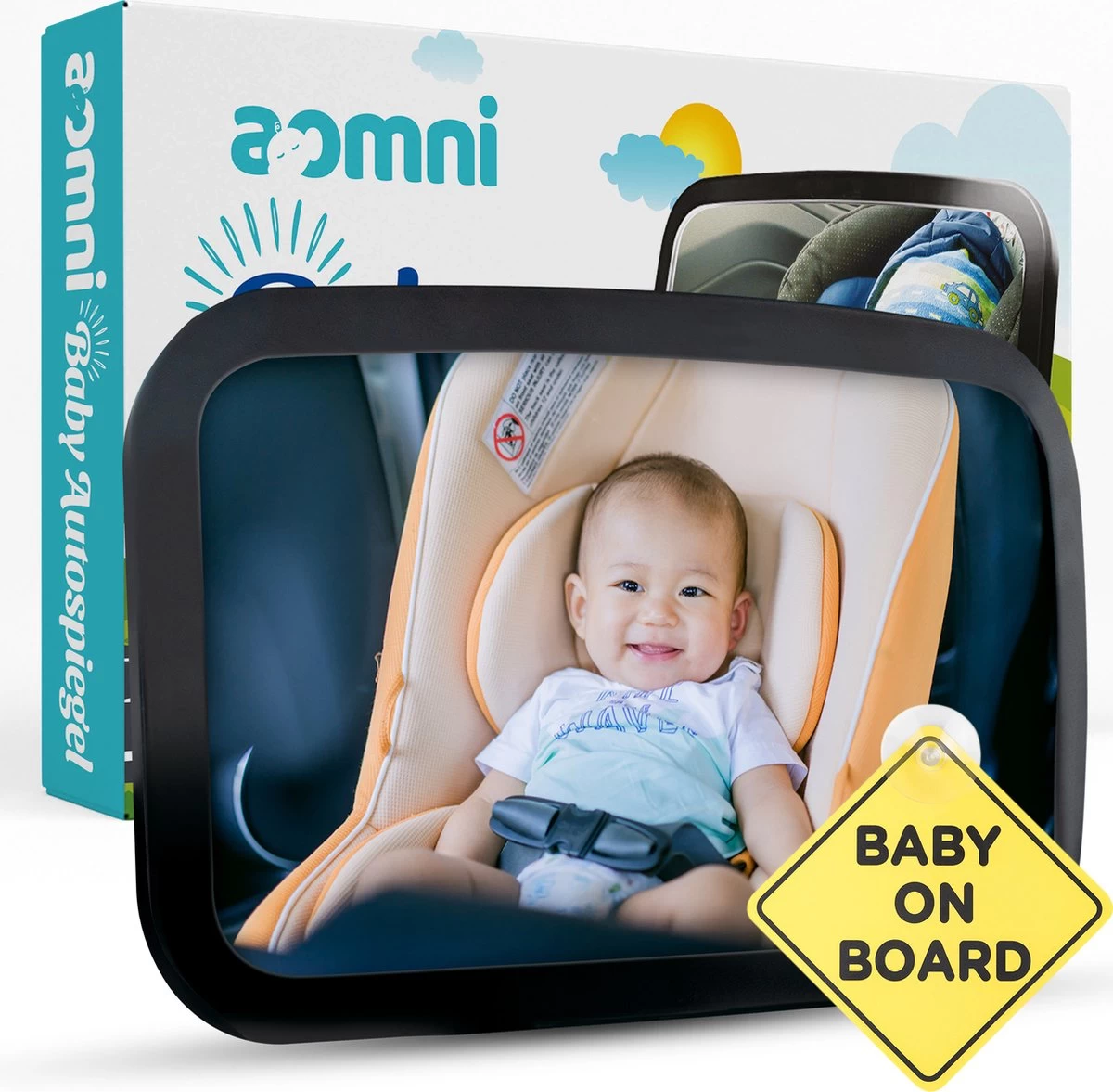 Aomni Verstelbare Autospiegel Baby – 360 Graden Roteerbare Baby Spiegel Auto – Kinder Achteruitkijkspiegel 1 Aomni Verstelbare Autospiegel Baby – 360 Graden Roteerbare Baby Spiegel Auto – Kinder Achteruitkijkspiegel