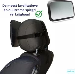 Nelbar Autospiegel Baby Verstelbaar – Achteruitkijkspiegel – Drempelproef – Baby Spiegel Auto Achterbank – Achteruitkijk Spiegel – 360 Graden Verstelbaar – XL Formaat -Kinderwagens Kortingswinkel 1200x1177 4