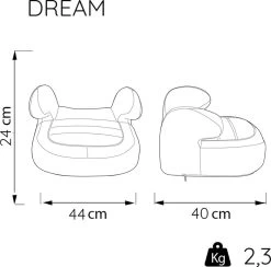 Nania - Zitverhoger Dream Luxe - Groep 2/3 (van 15 Tot 36 Kg) - 3 Tot 12 Jaar - Grijs -Kinderwagens Kortingswinkel 1200x1186 1