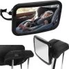 YUNICS® Autospiegel Baby - Achterbank Spiegel - Baby Spiegel Auto - Verstelbaar - Zwart
