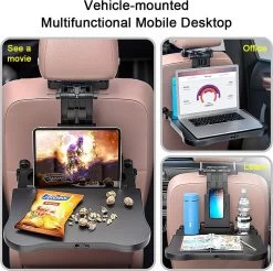Multifunctionele Auto Tafel Voor Laptop Achterbank Snacks Fast Food Eetbak Drinken Computer Stoel Eettafel Beker Hoofdsteun Houder Klaptafel Stand Voor Telefoon & Tablet IPad -Kinderwagens Kortingswinkel 1200x1193 3