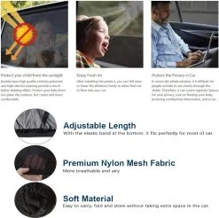 CUBEXCOM® Auto Zonnescherm, Autoraamschaduwen Voor Baby, Kinderen, Volwassenen En Huisdieren, 2 STUKS, Autoruit Zonwering, Universele Zonnescherm Zonnewering, Auto Klamboe Gordijn, UV Zonbescherming Protectie, Anti-Verblinding -Kinderwagens Kortingswinkel 1200x1197 6