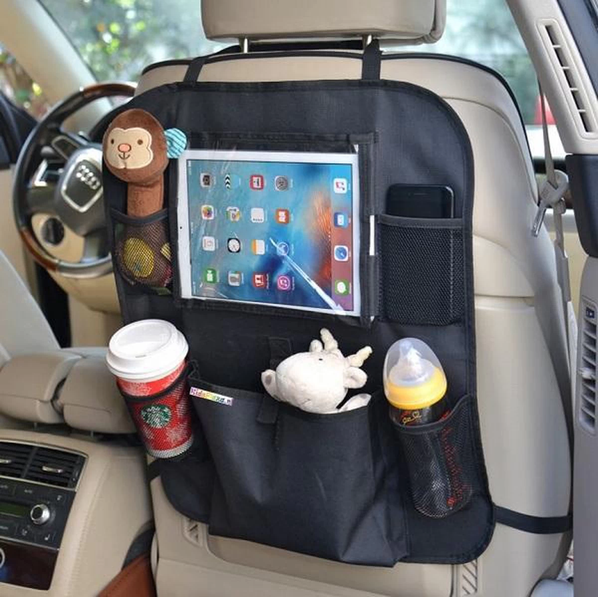 KidsPlaza.nl - Auto Organizer Met Tablethouder - IPad Houder - Zwart 3 KidsPlaza.nl - Auto Organizer Met Tablethouder - IPad Houder - Zwart - Afbeelding 3