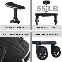 Merkloos Kinderwagen/Buggy Meerijdplankje - Kant & Klaar - In Elkaar Gezet - Universeel – Met Zitje – Verstelbaar – Zwart -Kinderwagens Kortingswinkel 1200x1200 100
