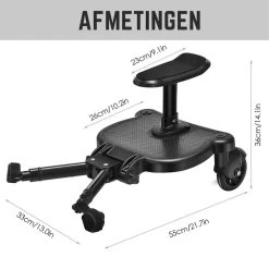 Merkloos Kinderwagen/Buggy Meerijdplankje - Kant & Klaar - In Elkaar Gezet - Universeel – Met Zitje – Verstelbaar – Zwart -Kinderwagens Kortingswinkel 1200x1200 101