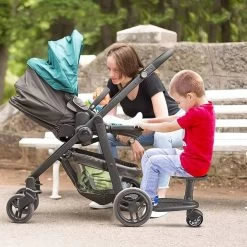 Merkloos Happyment® Universeel Meerijdplankje - Met Zitting - Voor Kinderwagen - Buggyboard - Zwart -Kinderwagens Kortingswinkel 1200x1200 225