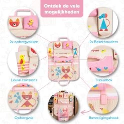 Merkloos Bablue Autostoel Organizer Voor Kinderen - Roze - Veel Verschillende Vakjes - Leuke Vormgeving - Autostoel Beschermer Voor Kinderen - Auto Organizer Kind - Reistafel Voor Kinderen - Auto Organizer Kinderen - Autostoel Tafeltje Kind -Kinderwagens Kortingswinkel 1200x1200 470