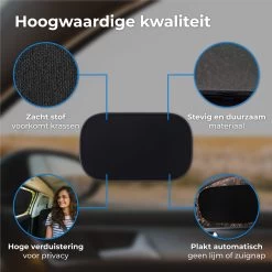 Nuvance - Zonnescherm Auto - 2 Stuks - Met UV Protectie Voor Baby En Kind - Zonwering Zijruiten - Zelfklevend - One Size - Zwart -Kinderwagens Kortingswinkel 1200x1200 495