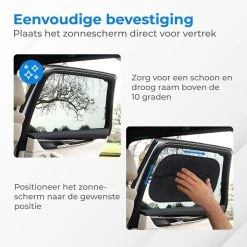 Nuvance - Zonnescherm Auto - 2 Stuks - Met UV Protectie Voor Baby En Kind - Zonwering Zijruiten - Zelfklevend - One Size - Zwart -Kinderwagens Kortingswinkel 1200x1200 497