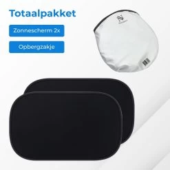 Nuvance - Zonnescherm Auto - 2 Stuks - Met UV Protectie Voor Baby En Kind - Zonwering Zijruiten - Zelfklevend - One Size - Zwart -Kinderwagens Kortingswinkel 1200x1200 500